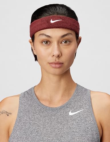 Nike Unisex Adult Swoosh Classic Headband - color: Dark team red/white