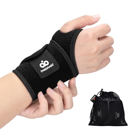 INDEEMAX 2 Pack Copper Wrist Brace Support for Carpal Tunnel, Pain Relief, Arthritis, Tendonitis, Adjustable Wrist Braces Compression Wraps Both Hands, Fit for Men and Women, Black - color: Black