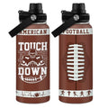 SANDJEST Football Water Bottle with Lid - 32oz Insulated Stainless Steel Sport Bottle - Gifts for Men Football Players Lovers Men - color: Football 4