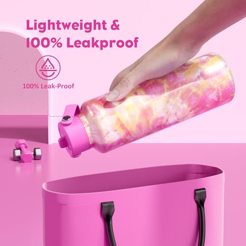24 oz Vacuum Water Bottle for School: Lightweight, Leakproof, Flex Cap, BPA-Free, Cupholder Friendly, Vacuum Flask with Straw for Girl, College, Outdoors, Sport, Daily, Gift, Classroom (Citrus Dream) - color: Citrus Dream, size: 24 Ounces