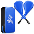 Poen 3 Pcs Taekwondo Kick Pads Muay Thai MMA Karate Sparring Gear Martial Arts Kickboxing Training Pads Punching Striking Target Equipment PU Leather Paddles Strike Curved Kick Shield - color: Blue