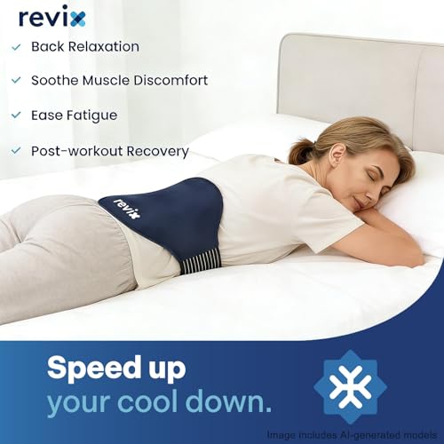 REVIX Extra Large Lower Back Ice Pack Wrap, 2 Pack Gel Wrap for Lumbar | Reusable Cold Gel for Sciatica & Waist Relief, 13.4 x 11 in, Hands-free Lumbar Wrap for Men & Women, Blue - color: Blue