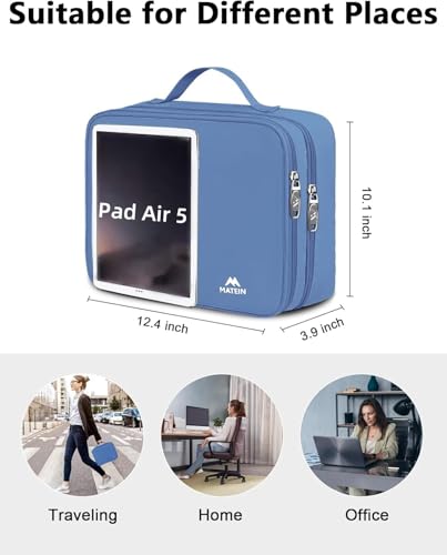 MATEIN Cable Organizer Bag, Large Travel Tech Organizer Water Resistant Electronic Accessories Case with Handle for Tablet, Cables, USB, Hard Drive, Double Layers Travel Gift for Men and Women, Blue - color: Blue, size: Large