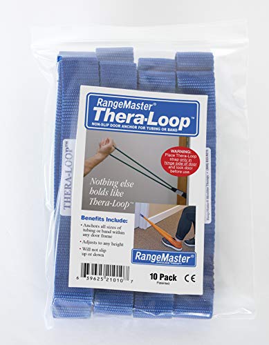 RangeMaster TheraLoop Door Anchors │ Non-Slip │ Complements Exercise Bands or Tubes │ Great for Exercising or Strengthening Activities│10 Pack, Blue - color: Blue, size: 10