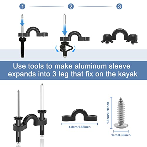 HLOGREE Kayak Handles 2/4 Pack,Kayak Carry Handle with Rivets,Kayak Replacement Handles,Kayak Handles for Emotion/Pelican/Hobie/Lifetime/sit on top/Ocean/Wilderness Accessories,Kayak Parts - color: Gray - 2PCS Kayak Handles