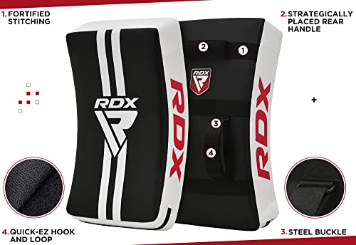 RDX Kick Shield Muay Thai Kickboxing, Heavy Curved Kicking Striking Body Pad, Punching Foot Target MMA Boxing Training, 3 Padded Handles, Martial Arts Karate TKD Taekwondo (ONE PAD ONLY)