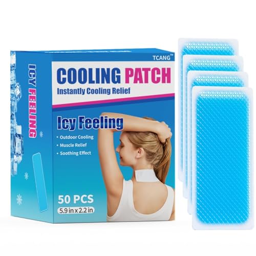 50 Pack Instant Cooling Ice Packs for Outdoor Activities Summer Heat Relief - Large Disposable Cooling Patches for Neck Body, Camping Hiking Sports, Instant Temperature Drop - size: 50 Packs