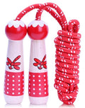 EGOSKY Jump Rope Kids, 7.2ft Children Adjustable Cotton Skipping Rope with Wooden Handle for Boys Girls Fitness Outdoor Activity - color: Red