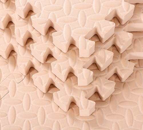 Arrowbash 12x12x1 Inch EVA Thick Interlocking Foam Floor Tiles Puzzle Exercise Mat Foam Mats for Home Gym Pets(Beige,20) - color: Beige, size: 20