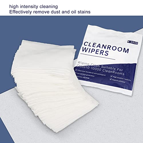 200Pcs Cleanroom Wipes Microfiber Cleaning Cloth Polyester Fiber Wipes for Laboratory, Electronic Screens, Metal Parts, Mechanical Equipment, Lenses