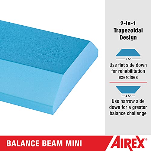 AIREX Balance Pad – Stability Trainer for Balance, Stretching, Physical Therapy, Exercise, Mobility, Rehabilitation and Core Training Non-Slip Closed Cell Foam Premium Balance Pad - color: Blue, size: Beam Mini
