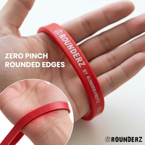 Rubberbanditz Rounded Edge Resistance Band | Compact and Light Weight Exercise Bands | Suitable for All Fitness Levels Users| Travel Friendly Resistance Bands for Working Out - color: Green