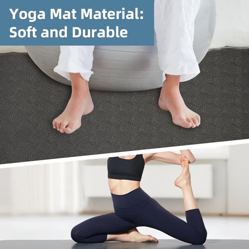Non-Slip Workout Mat for Under Desk Ellipticals,Thicker & Quieter,23.6x17.7x0.2",Suitable for Ellipse Leg Exerciser, Foot & Leg Pedal Exerciser for Seniors Fitness, Floor Protection,Enhanced Stability - color: BLACK