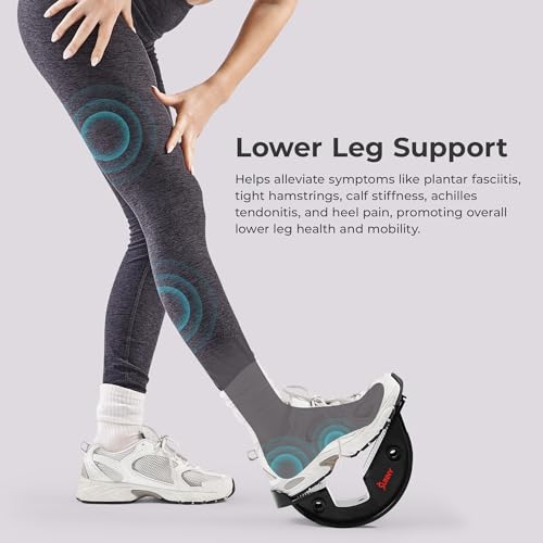 Sunny Health & Fitness Calf Stretcher and Foot Rocker for Plantar Tight Calves Relief Hamstring Ankle Strengthener Facetious Sling Stretch Fighter Stretching Device Mobility - style: Black