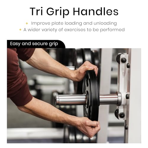 LIONSCOOL 2-Inch Rubber Olympic Grip Weight Plates for Strength Training, Weightlifting, Solid Cast Iron Plate for Barbell in Single/Pair/Set for Home & Gym (2.5-45LB), One Year Warranty - style: 85LB SET