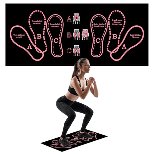 Anti-Slip Squat Mat, Squat Mat with Foot Position Sports Accessories for Home Workout, Anti-Slip & Shock-Absorbing Scientific Design Suitable for Home & Gym Use - color: Pink
