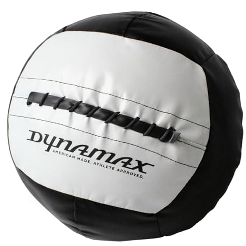 Dynamax Standard Medicine Ball, 4–30 lb Soft Shell Wall Ball, 14-Inch Weighted Exercise Ball for Strength Training, Core Workouts, Conditioning & Functional Fitness - color: Black/Grey, size: 4 Lb