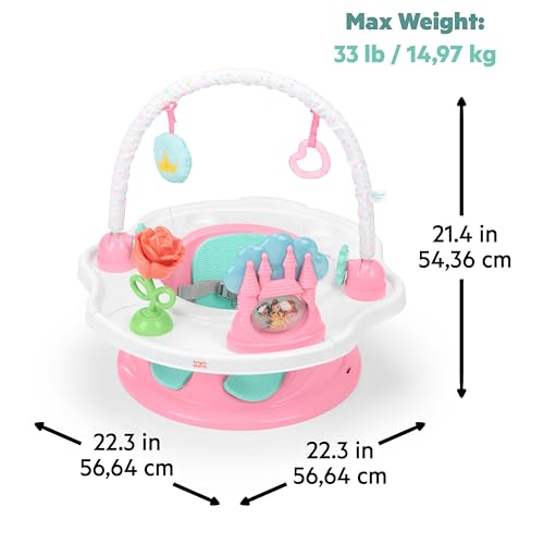 Bright Starts Disney Princess SuperSeat, Fun Baby Seat for Sitting Up, Playtime, and Meals, Ages 4 Months to 4 Years, Pink - color: Princess