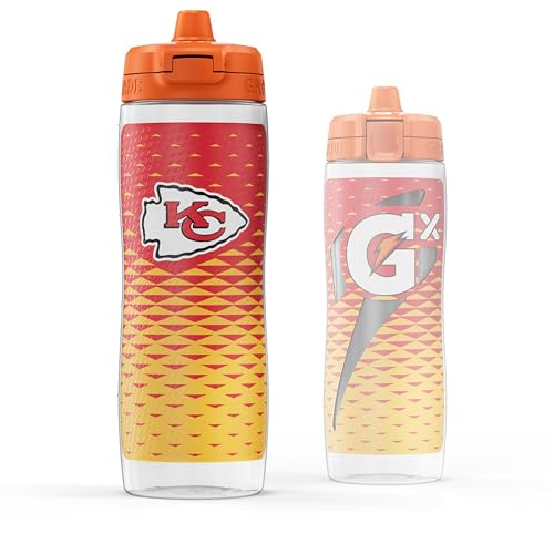 Gatorade Gx NFL Non-Slip Squeeze Bottles, 30 fl oz, Gx Hydration System - color: Kansas City Chiefs