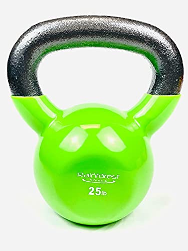 Vinyl Coated Cast Iron Kettlebell Weight - color: Green