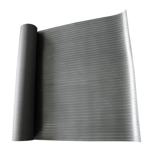 Rubber-Cal 03_167_W_CO_06 Composite Rib Corrugated Rubber Floor Mats, .13 inch Thick x 3ft x 6ft Roll, Black - size: 72"L x 36"W x 0.1"Th