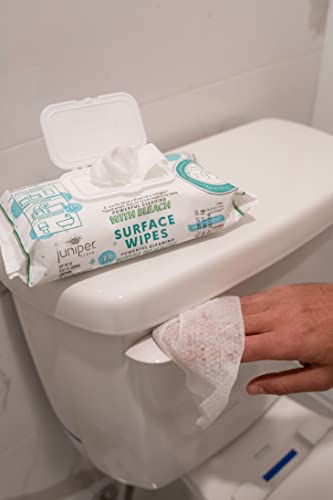 Juniper CLEAN 6 Pack Surface Cleaning Wipes with Bleach, All-Purpose Cleaner for Bathroom, Kitchen, Office, 72 Count Soft Flow, Fresh Scent, Lint Free & Durable - size: 72 Count (Pack of 6)