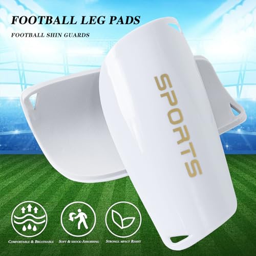Soccer Socks with Shin Guard for Men, 1 Pairs Mens Grip Soccer Socks and 1 Pairs Shin Sleeves with Shin Guards, Footaball Equipment Shin Sleeves with Pads for Adults - color: white