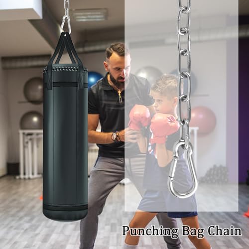 4 Pack 25in Hanging Swing Chain with 4 Carabiners, 440LB Capacity Hanging Kits Heavy Duty Hanging Chair Hardware for Hammock Swing Hanging Chair Punching Bags Sandbag Indoor Outdoor Yoga Gym (Silver) - color: Silver, size: 4 Pack 25 inch