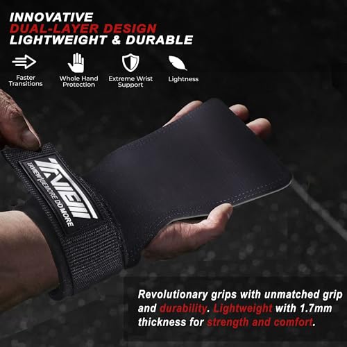 Weight Lifting Wrist Straps with Hand Grips, Pull-Up Grips for Cross Training, Powerlifting - color: Rubber2 (Black&Gray)