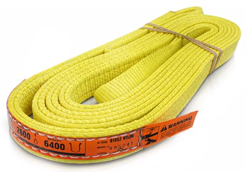 DD Sling 1 Inch x 10 Foot Nylon Lifting Sling – USA Made, 3,200 lb Vertical, 2,600 lb Choker, 6,400 lb Basket – 2-Ply Heavy Duty 900 Webbing, Type 4 Twisted Eye & Eye Rigging Sling, Safety Orange - size: 1" x 10'