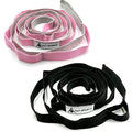 Stretching Strap Yoga Strap with Loops, Stretch Straps for Physical Therapy, Non-Elastic Exercise Strap for Pilates, Dance and Gymnastics with Workout Guide - color: Black+Pink/Light Gray