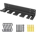 Heavy Duty Wall Mounted Barbell Holder, 5.8mm Thick Olympic Barbell Storage Rack with Hooks, Fits Bars Under 33mm, Space-Saving Home Gym Fitness Equipment Hanger