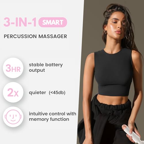 Niclove The Upgraded 3-in-1 Personal Massager – 3H Powerful Vibration, Quiet & Waterproof – 20 Modes 8 Speeds Muscle Therapy Stick for Deep Tissue, Sports Recovery, Cordless & Travel Friendly (Pink) - color: Pink