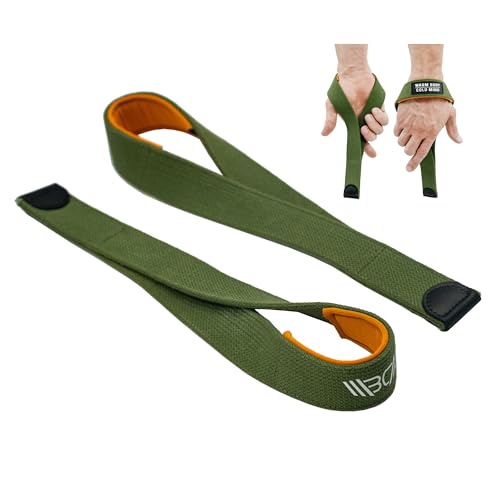 WARM BODY COLD MIND V2 Lifting Wrist Straps for Weightlifting - Hand Straps for Powerlifting, Weight Lifting, Bodybuilding Functional/Cross Training, Deadlift Gym Bar, Cotton - color: PRO Khaki