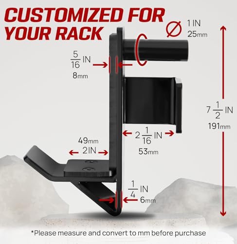 Yes4All Olympic Weight Plate Holder Attachment - color: C. Pair of J Hooks, size: Fit 2x2" Rack with 1" Hole
