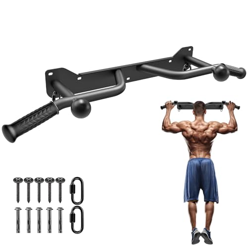 Kipika Heavy Duty Wall Mounted Doorway Pull Up Bar, Multifunctional Chin Up Bar, Portable Fitness Door Bar, Body Workout Home Gym System - color: B: 39" Wall Mount Pull Up Bar & Ball