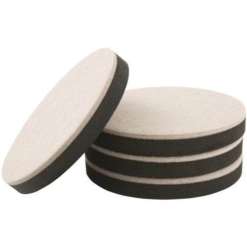 SuperSliders Felt Heavy Furniture Reusable Movers for Hard Surfaces (4 Pieces) - 5" Round - style: 5" Round