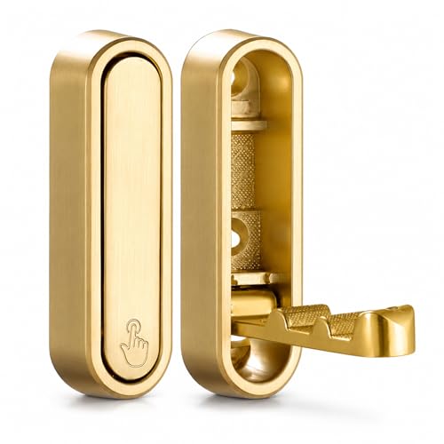 Folding Wall Hooks Gold, 2 Pack Heavy Duty Zinc Alloy Folding Coat Hooks, Foldable Wall Hook for Hanging Clothes, Bags, Hats, Towels, Keys (Gold, 2 Pack) - color: Gold, size: 2 Pack