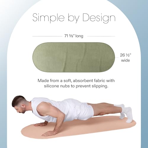 Bala Capsule Mat Towel for Gym, Slip-Resistant Yoga Mat for Women & Men | Home Workout Essentials with Sweat Absorbing Fabric - Pilates, Core Training, Exercise - Soft, Quick Dry Fitness - Sage