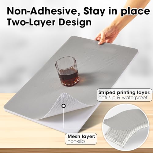 Drawer and Shelf Liner, Non-Slip Kitchen Cabinet Liners Non-Adhesive Thick Strong Grip Waterproof Washable Mats Protect Dresser Shelves Cupboard Bathroom Cabinets, Light Gray, 12 in X 10 FT - color: Light Gray, size: 11.8"W x 118"L