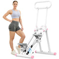 HXD-ERGO Stair Stepper for Home, New Version 6 Adjustable Resistance Vertical Climber Cardio Exercise Machine, Folding Stair Climber for Full Body Workout with Adjustable Handlebar - color: 6 Level Resistance-White