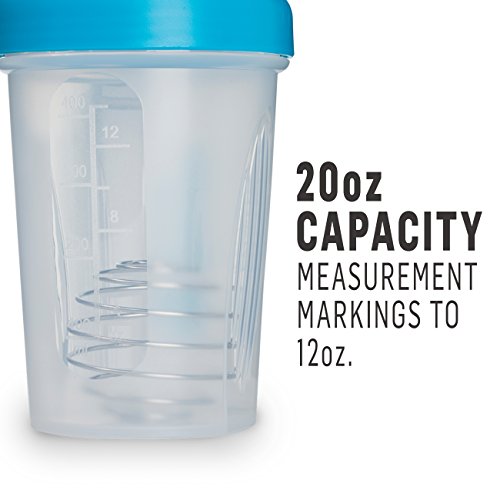 BlenderBottle Classic Shaker Bottle Perfect for Protein Shakes and Pre Workout, 20-Ounce, Clear/Black - color: Clear/Black/Black, size: 20 Ounces
