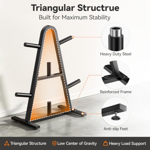 Weight Rack for Home Gym, 400 LB Weight Tree - size: for Olympic Weight Plate