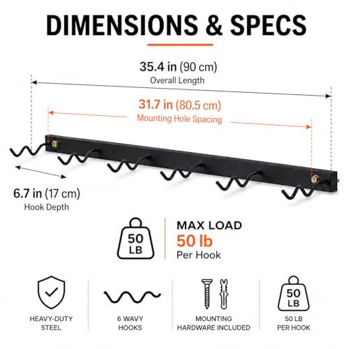 Cable Attachment Storage Rack, LAT Pulldown Bar Holder, Home Gym Organizer for Cable Handles and Attachments - color: 36in-horizontal-1pis