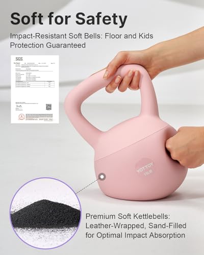 YOTTOY Soft Kettlebell,Kettlebell Anti-Slip Grip Weight for Home Workouts, Kettlebells Set Strength and Safety Guaranteed - color: Pink, size: 10.0 Pounds