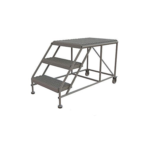Tri-Arc WLWP032436 3-Step Forward Descent Mobile Steel Work Platform, 24-Inch x 36-Inch Platform - size: 24" x 36", style: 3-Step