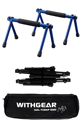 Push Up Bar – Folding Dip Bar for Home Workout, Lightweight & Portable Strength Training Equipment for Men & Women, Indoor & Outdoor Use (Hawk) - color: Hawk Blue