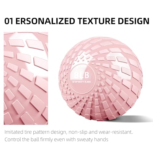 Medicine Ball 8, 10 lbs Slam Ball Weighted Balls for Exercise Strength and Crossfit Workout - color: Dynamic Pink, size: 8 LB