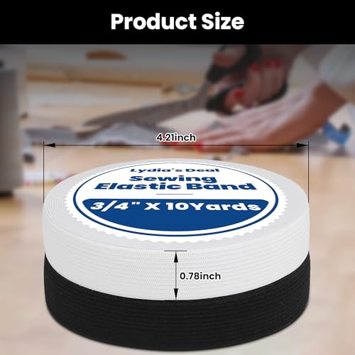Elastic Band for Sewing 3/4 Inch Wide 10 Yards, Durable & Soft High Elasticity Stretch Elastic Bands Cord for Sewing, Waistbands, Pants, DIY Crafts, White - color: White, size: 3/4 Inch * 10 Yards