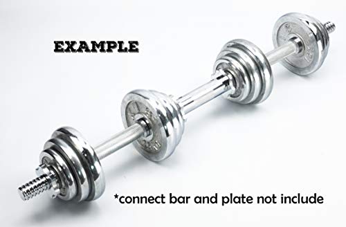 Threaded Dumbbell 12.6/14.2/15.7/18.1/19.7inch(30/35/40/46/50cm) Handles/Adjustable Dumbbell Bar Handles - Fit 1 inch Standard Weight Plate - Weightlifting Accessories - Sold in Pair - size: 12.6 inch